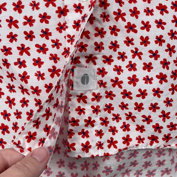 Grayson The Hero Button Down Shirt Red White Floral Size 2 Small Frank & Eileen - Picture 6 of 13